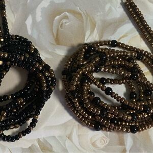 Elegant Black and Gold waist bead set